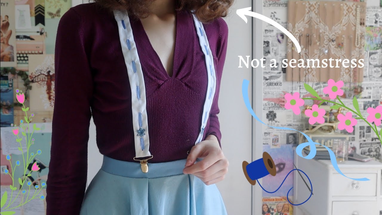 How I Made Some Vintage-y Suspenders | Hand sewing