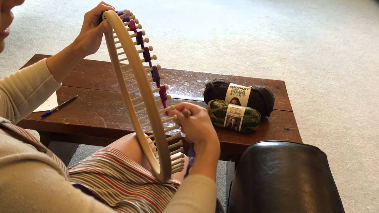 Ewrap Cast on Two Pegs as One