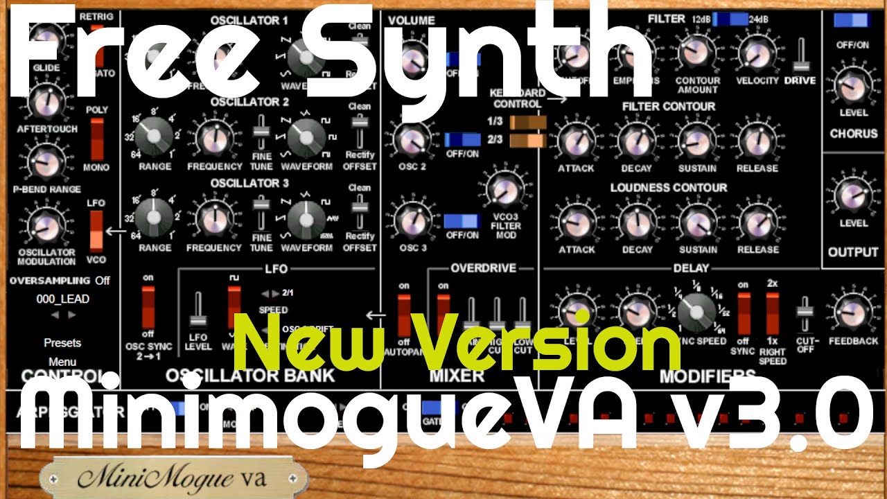 Free Synth - MinimogueVA Version 3.0 (No Talking)