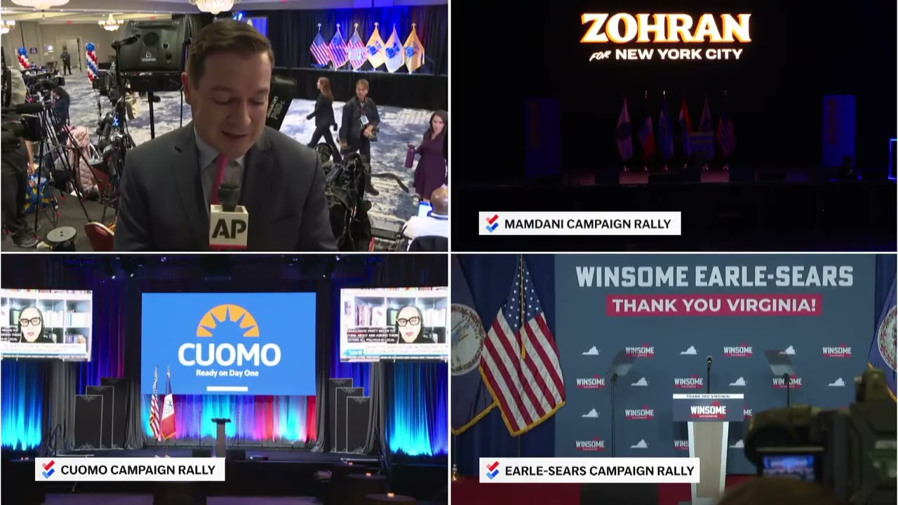 AP Live - Election night - Mike Sisak reporting on New Jersey governor race