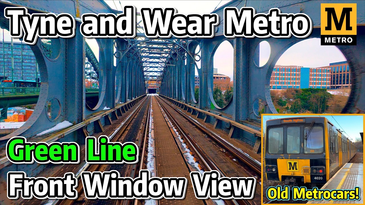 ⁴ᴷ⁶⁰ Front Window View: Tyne and Wear Metro Green Line | Airport - South Hylton
