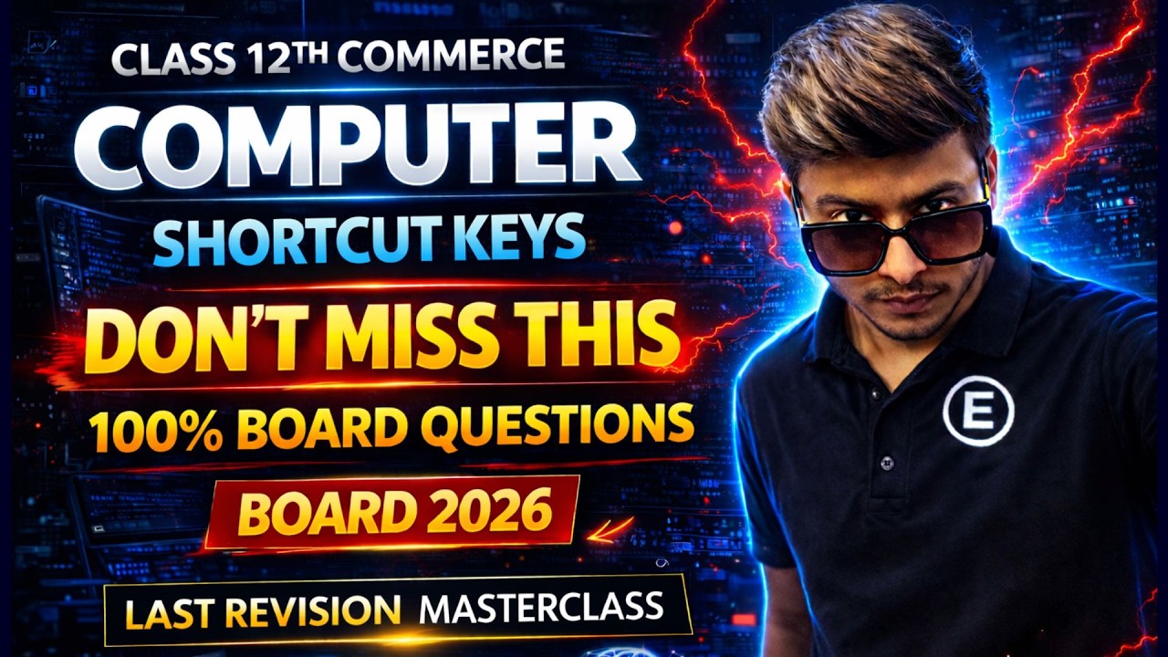 All Shortcut Keys in Computer 💻 | Class 12 Commerce Board Exam 2026 by vikas sir