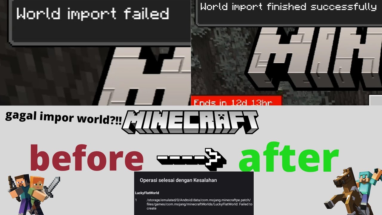 cara mengatasi [ gagal import world ] minecraft bedrock edition || 💯 succeed
