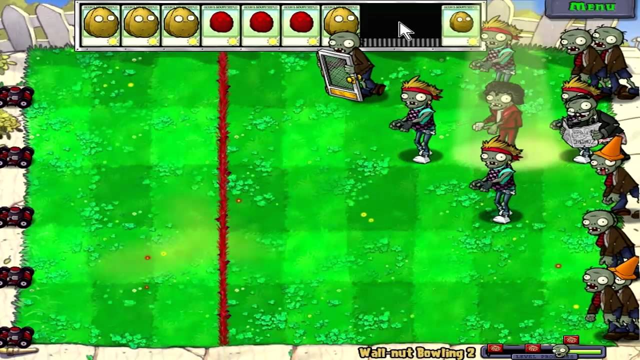 Plants vs. Zombies Mini-Games - Wall-Nut Bowling 2