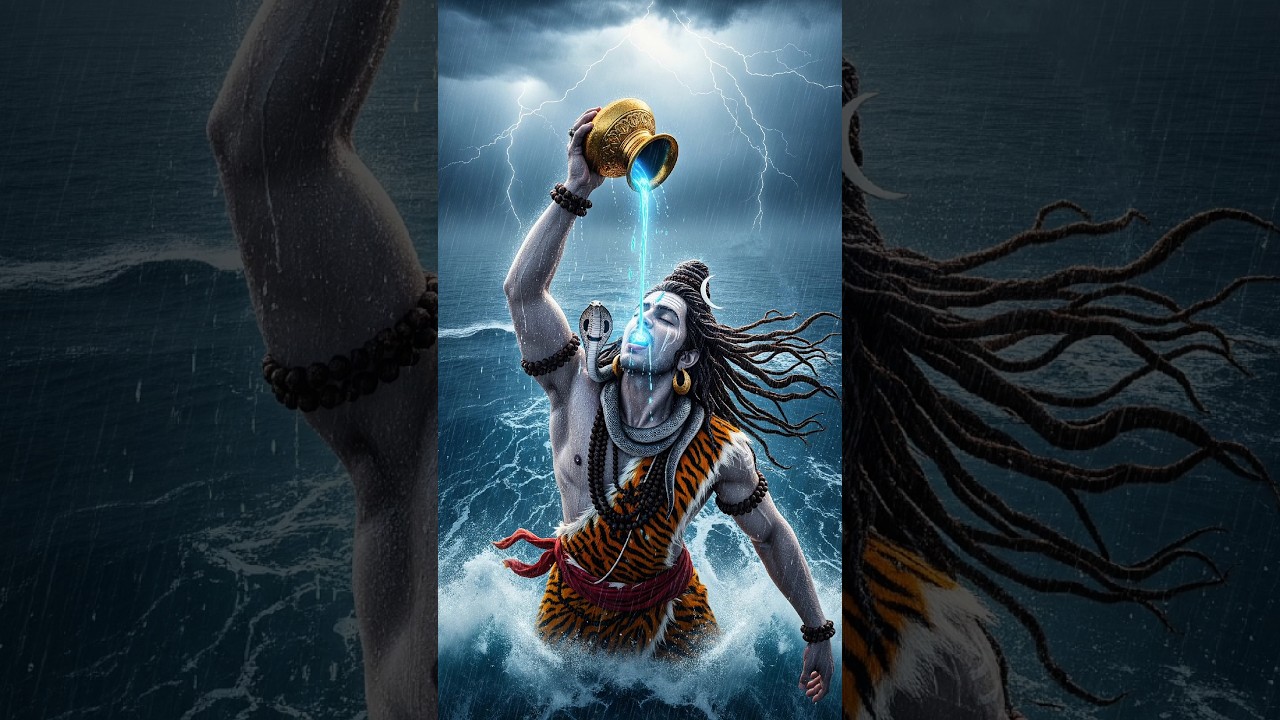 Samudra Manthan: The Birth of Neelkanth 🔱💙 #ai #shorts