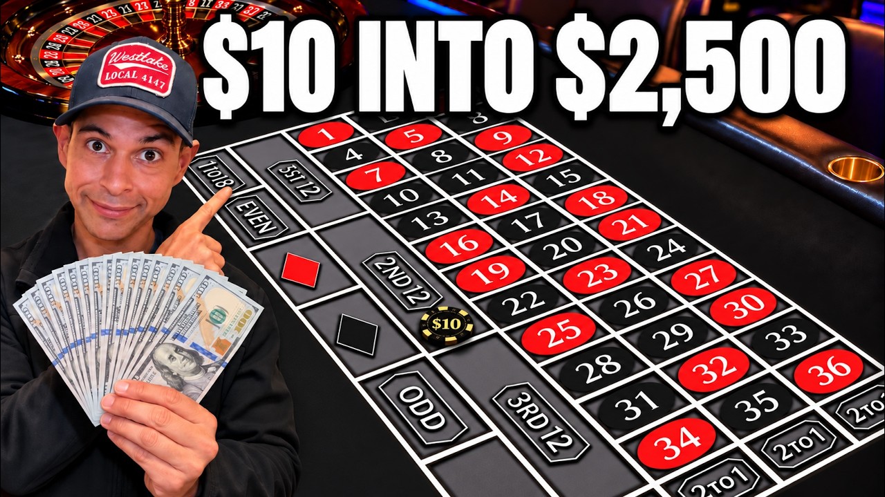 $10 into $2,500 With This Roulette Strategy