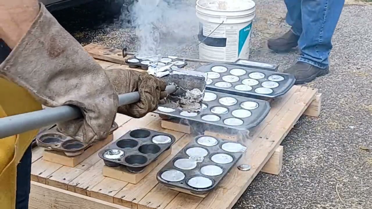 melting aluminum with waste oil.