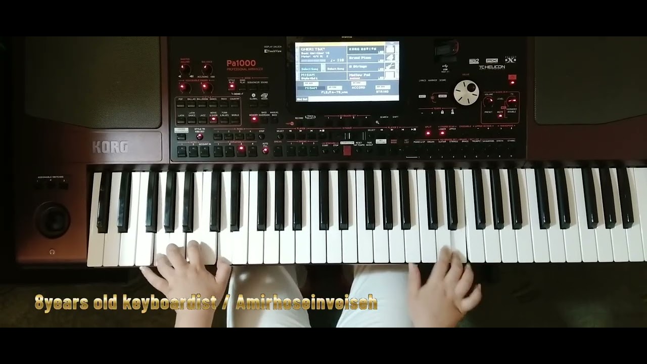 8years old keyboardist | KORG Pa1000 | آهنگ شاد توبه کردم با نوازندگی امیرحسین ویسه
