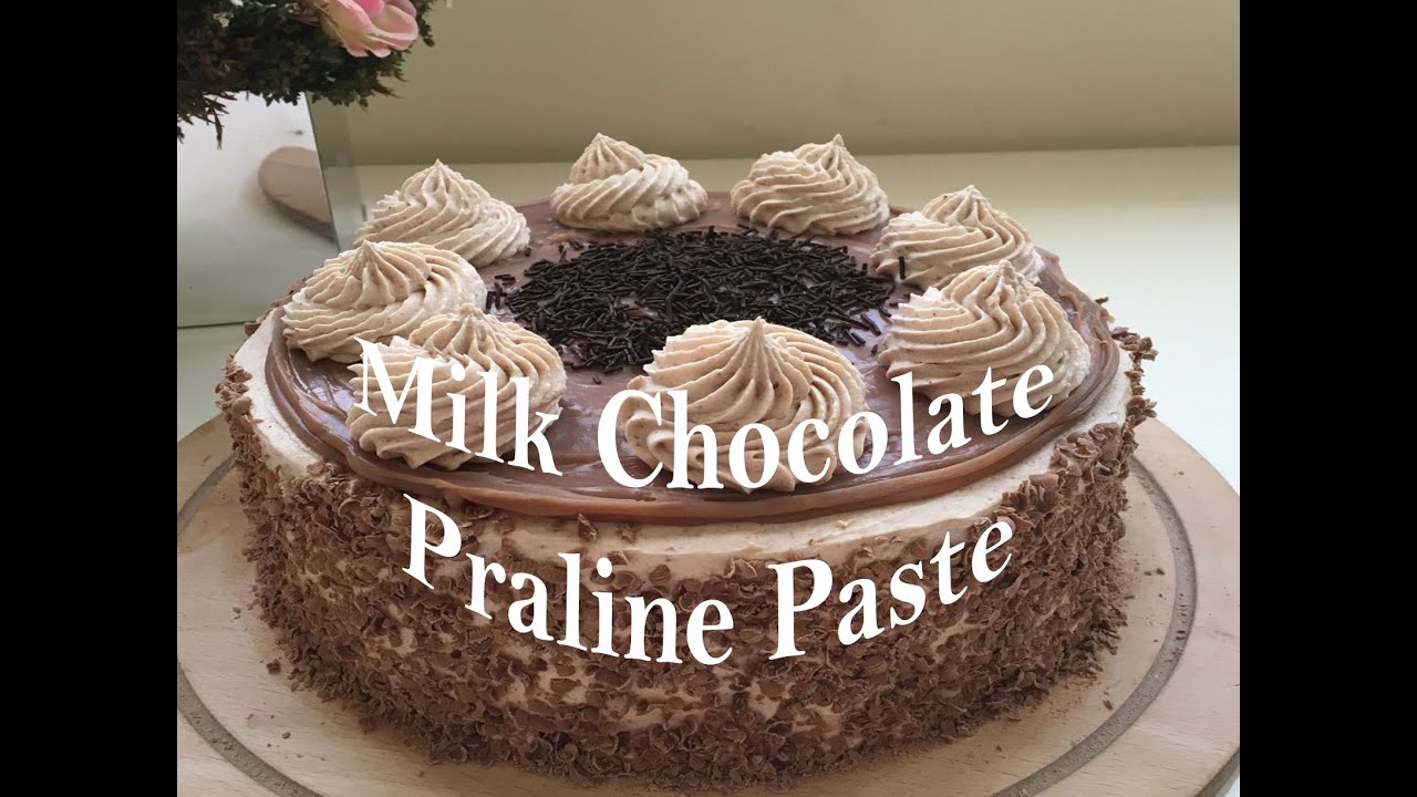 Yummy milk chocolate praline cake recipe| how to make praline paste and praline sponge cake recipe