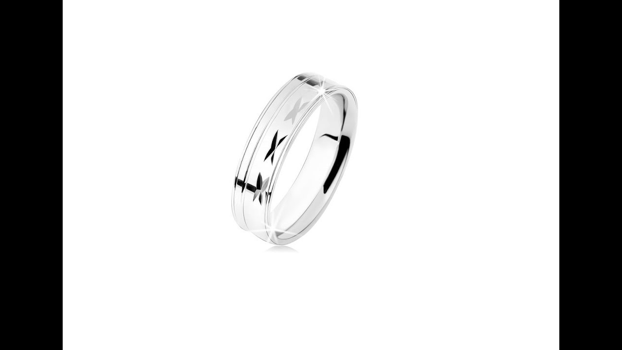Jewellery -  Ring made of 925 silver, shiny surface with notches