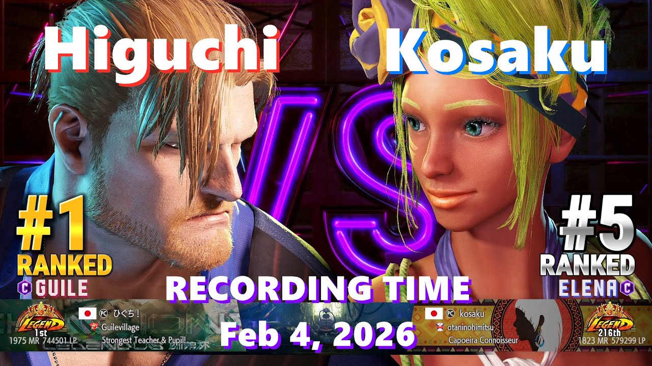 SF6⚡Higuchi (#1 Ranked Guile) vs Kosaku (#5 Ranked Elena)⚡High Level Gameplay