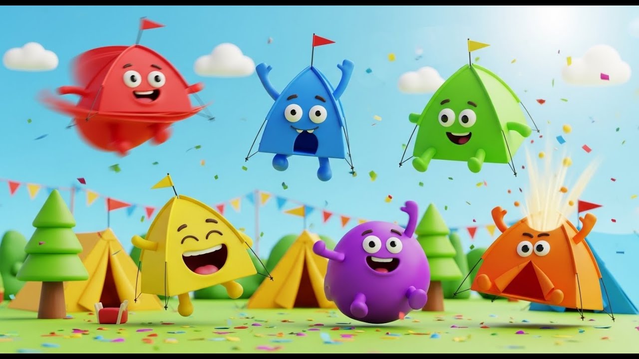 Seis Pequenas Tendas de Brinquedo Pop Pop | Rima Infantil de Acampar e Brincar