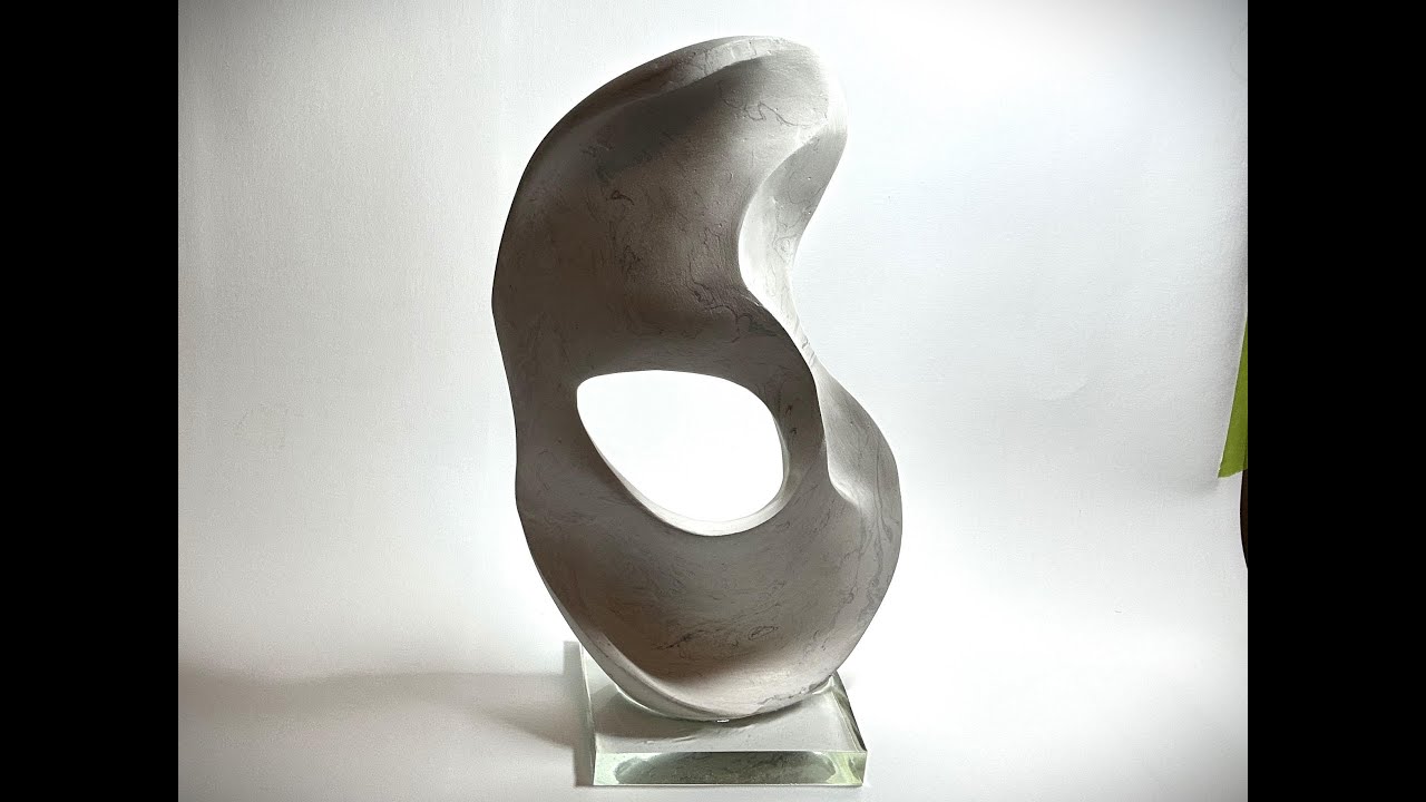 Freeform Marbled Plaster Sculpture