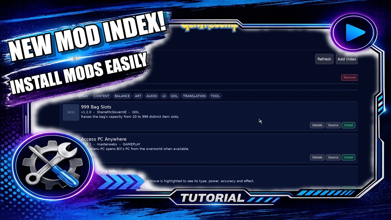 Pok&eacute;mon Gen1 Recomp - How to Install Mods with the New Mod Index