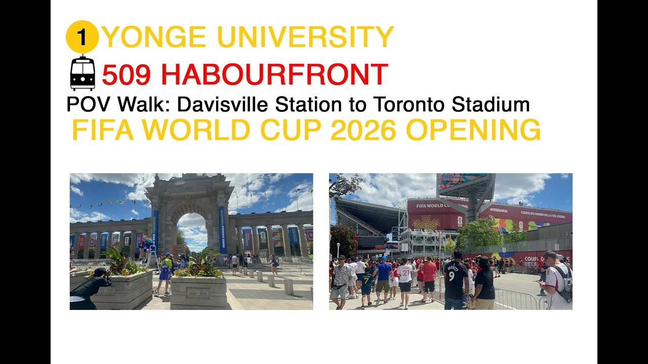TTC POV Walk: Davisville Stn to Toronto Stadium via Union Stn (FIFA World Cup 2026 Opening Day)