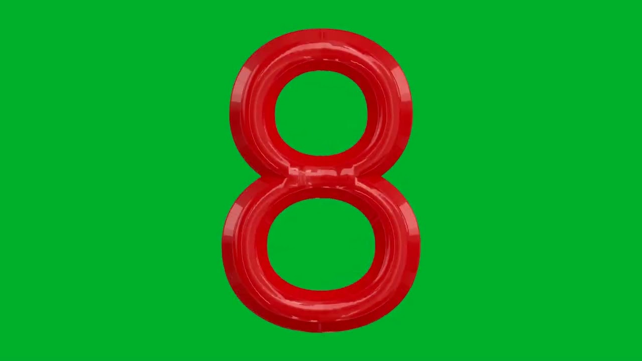 Number 8 Loop Copyright Free Green Screen/Chroma Key