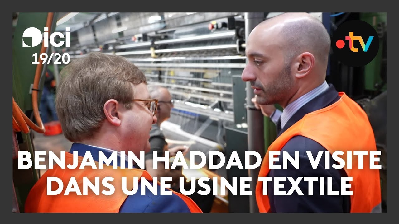 Benjamin Haddad, ministre en charge de l'Europe, en visite dans une usine textile