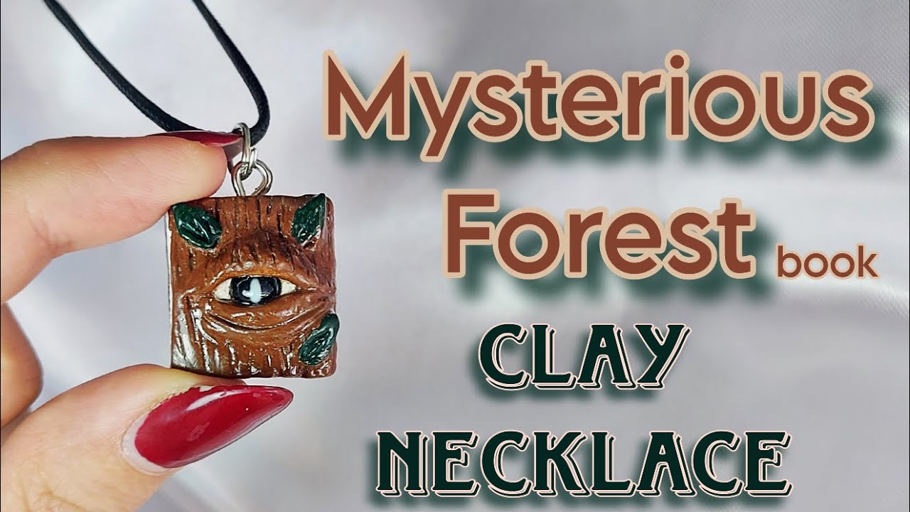 I Made a Mysterious Forest BOOK Necklace at home 👁✨ | Magical Clay DIY (No-Bake!)✨