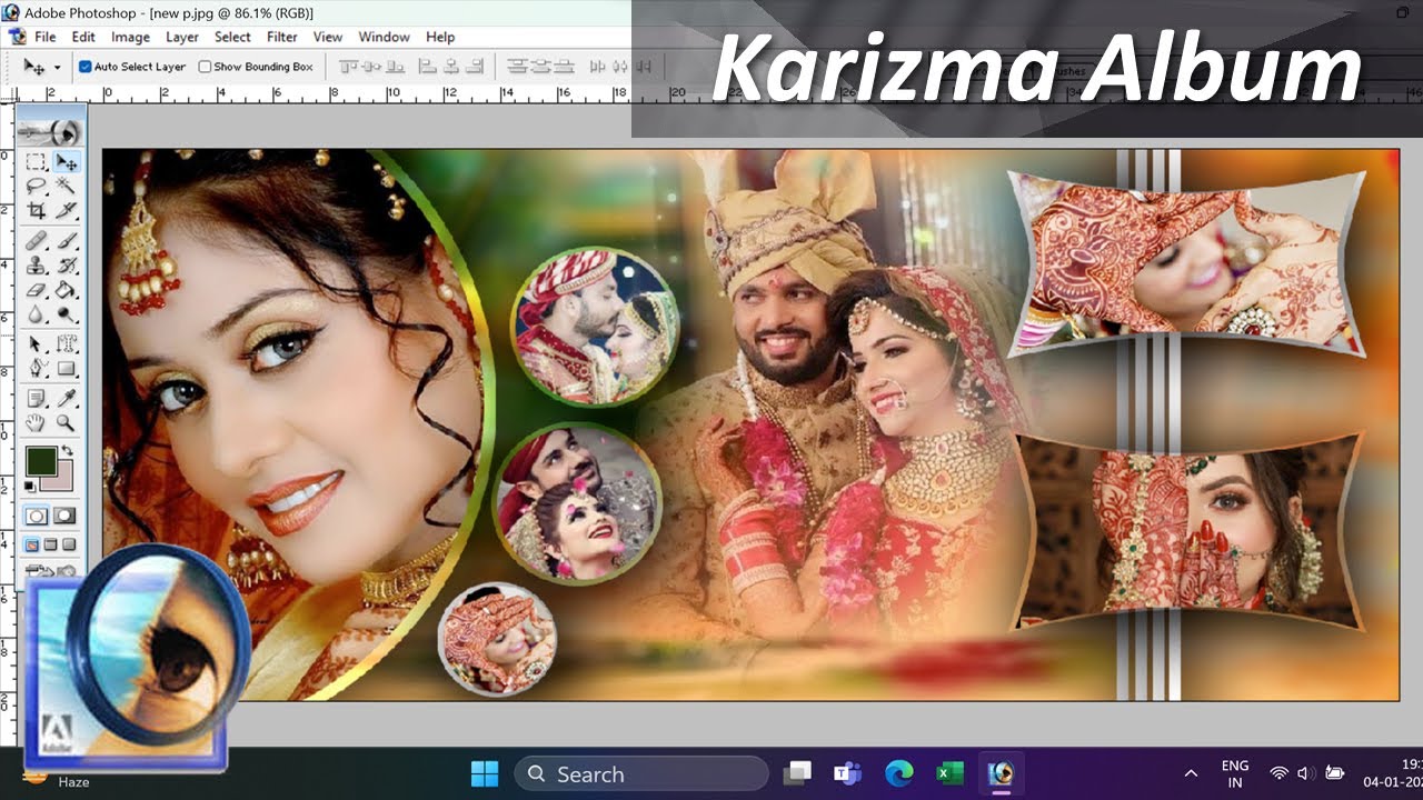 Karizma Album design in Photoshop in hindi | Karizma Album बनाना  सीखें photoshop main | techmind