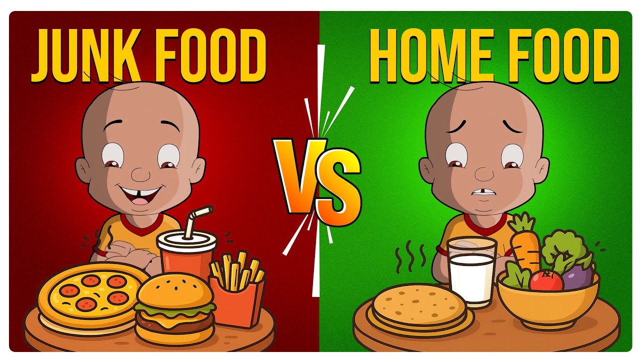 Mighty Raju - Junk Food vs Home Food | Junk Food Challenge | Healthy Food for Kids