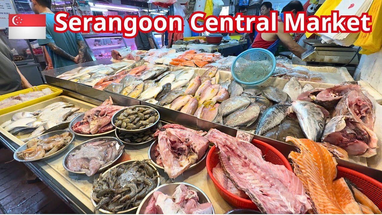 Serangoon Central Market - unique wet markets are made up of individual rows of shop houses. 4K