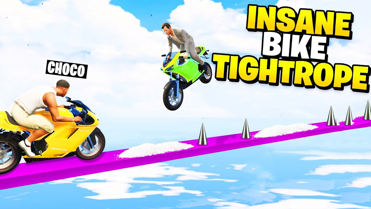 ONLY 0.00001% People Can Complete This INSANE BIKE TIGHTROPE In GTA V