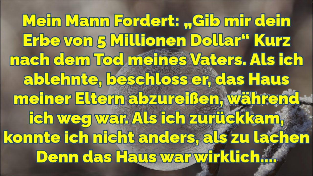 Mein Mann rief mich an und sagte: „Ich habe dein Haus abgerissen.“ Ich lachte, weil dieses Haus...