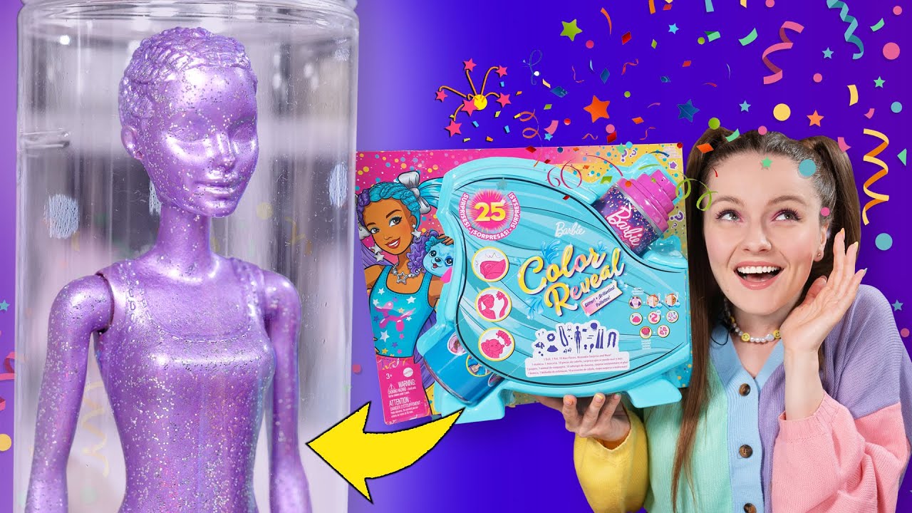 НЕУЖЕЛИ ГОДНО?😱 Barbie Color Reveal Glitter Hair Swaps: распаковка с конфетти!