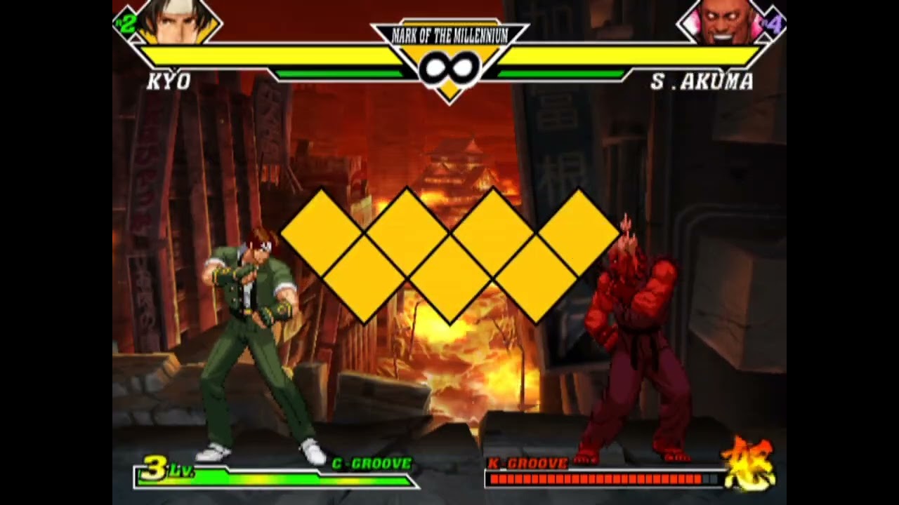 Capcom vs SNK 2 Iori & Kyo 100 Max Hit Combo + Shin Akuma Shun Goku Satsu 