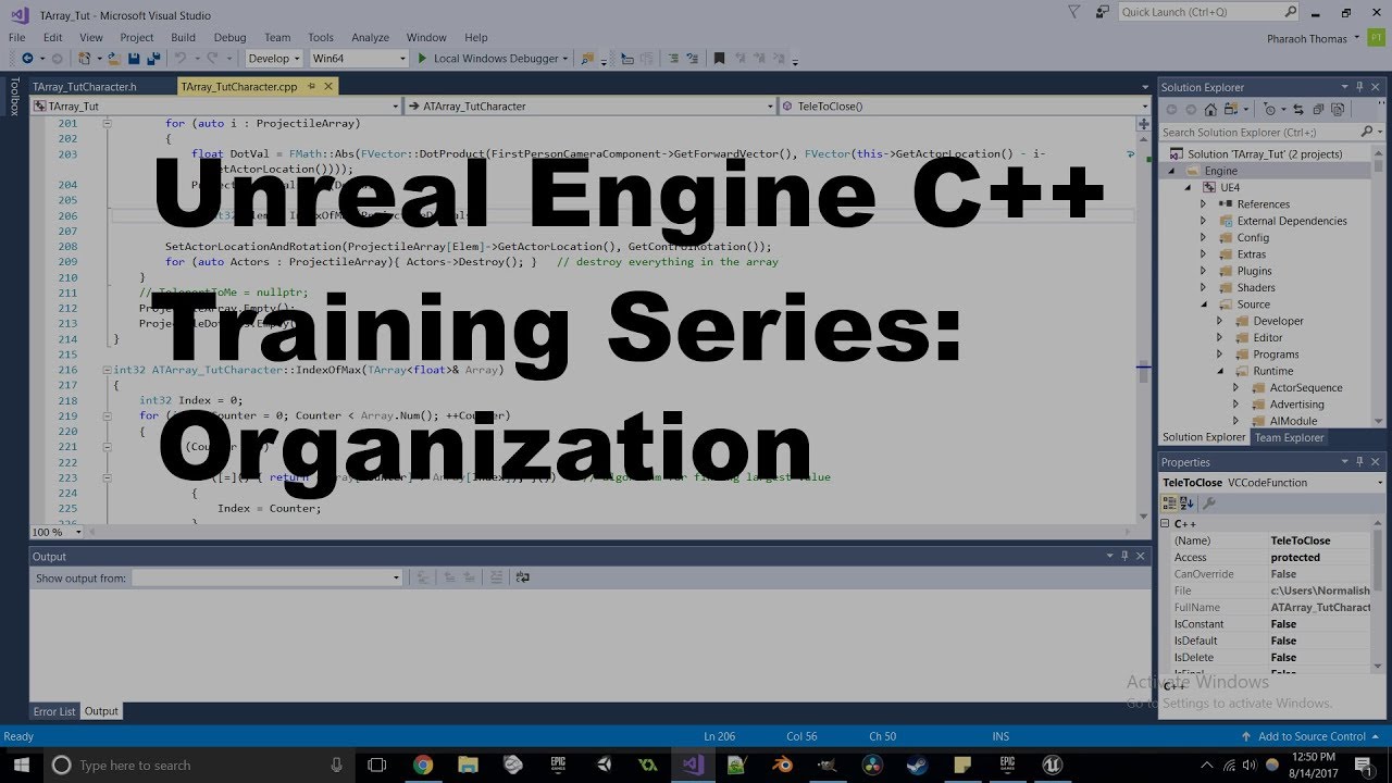 Unreal Engine C++ Training Series - Organization