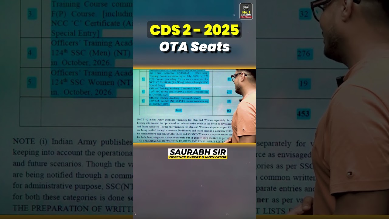 CDS 2 2025 OTA Seats OUT! | Full Details #CDS2025 #CDS2OTA2025 #OTA2025Updates