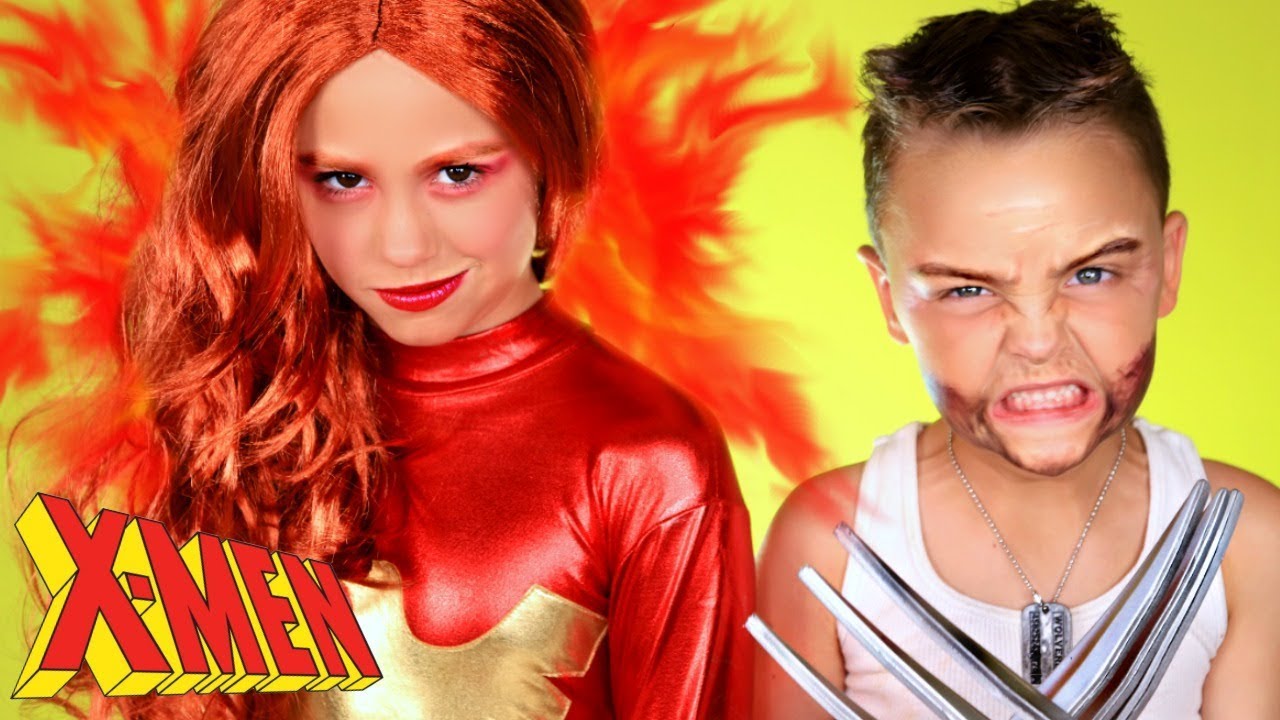 X Men Phoenix and Wolverine Costumes and Makeup