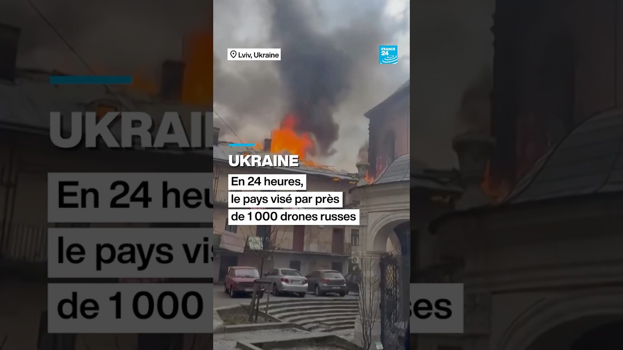 L&rsquo;Ukraine vis&eacute;e par pr&egrave;s de 1 000 drones russes en 24 heures &bull; FRANCE 24