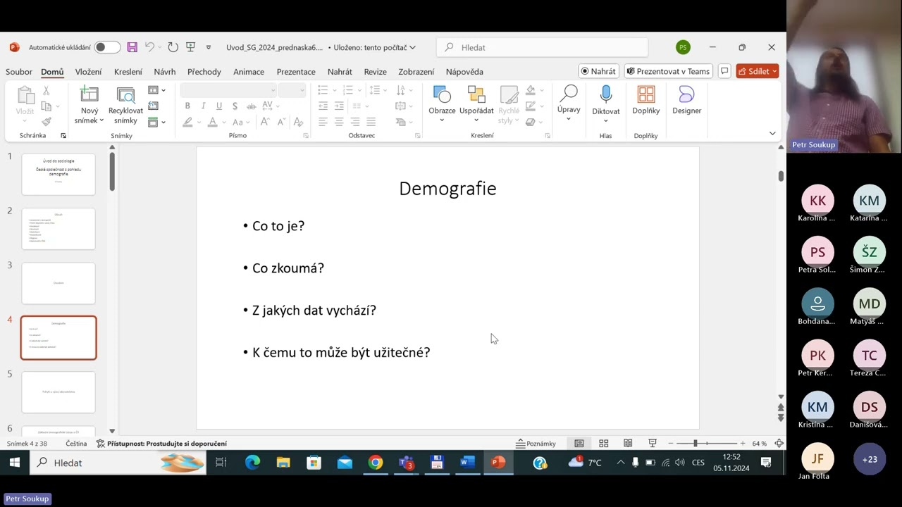 Úvod do sociologie 2024 - přednáška 6