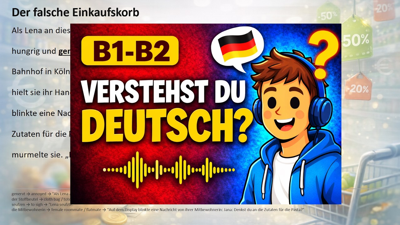 German Listening Practice B1–B2 | Story + Subtitles