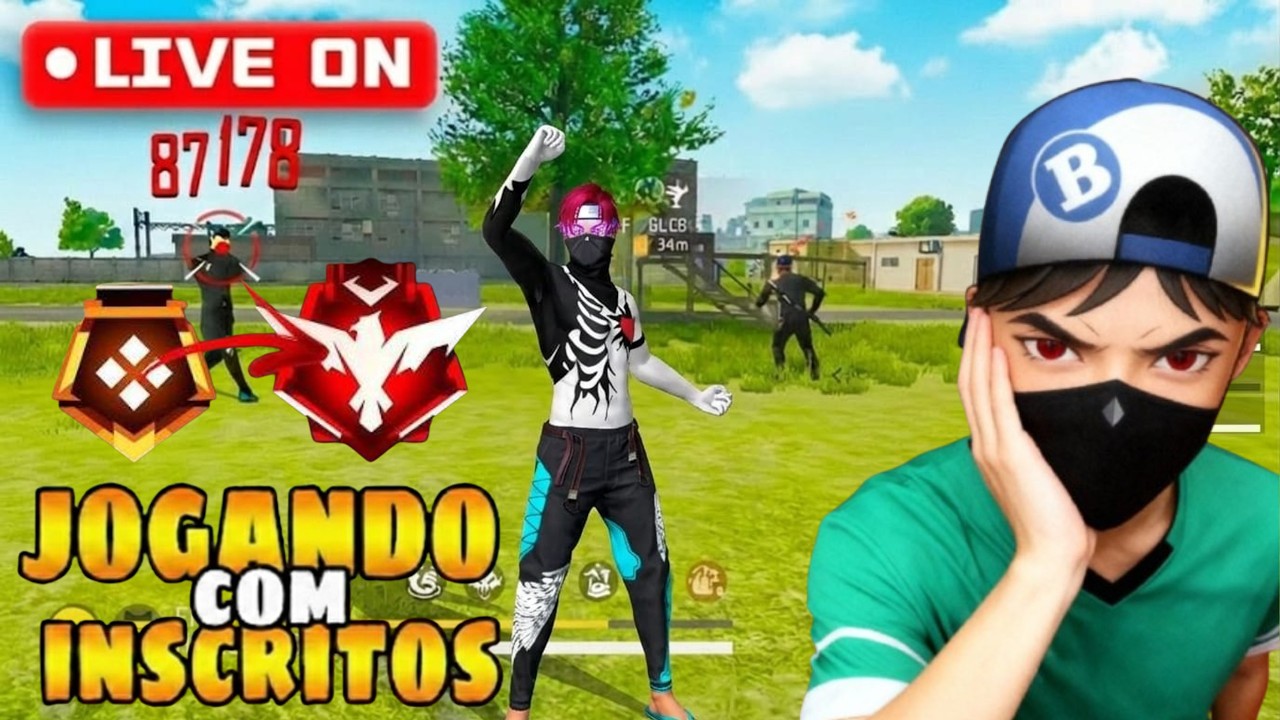FREE FIRE AO VIVO 🔴 RANK COM INSCRITOS💜 MOBILE  #freefire #apostado #mobilador #highlights