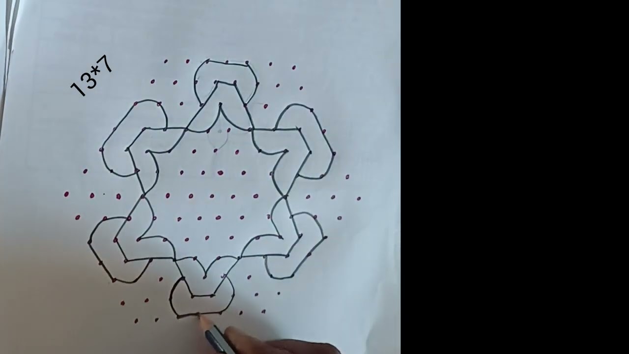 Simple and beautiful 🌺 rangoli 13*7🌺🌺