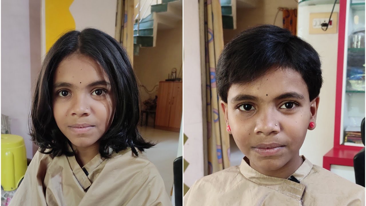 boy hair cut for girl,/ long to short boy hair cut/ summer haircut boy hair cut..
