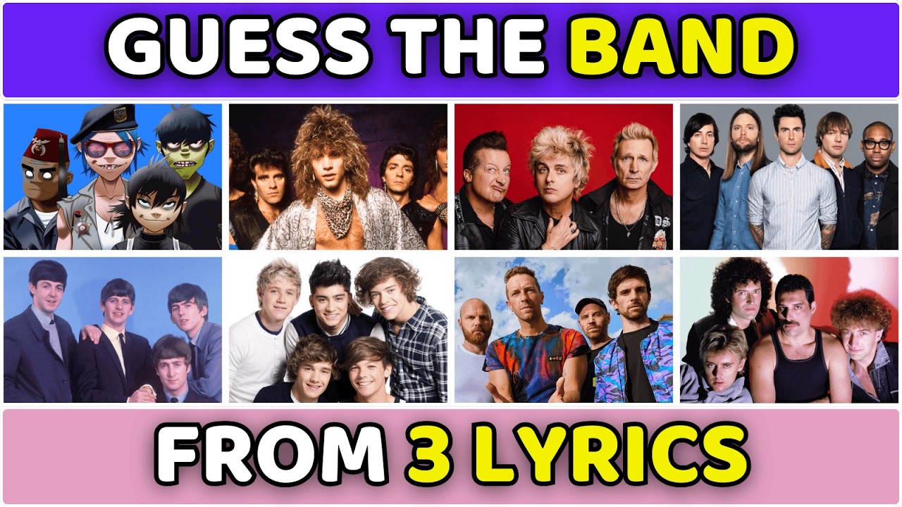 Guess The BAND From The Lyrics 🎵 Ultimate Rock & Pop Bands Quiz