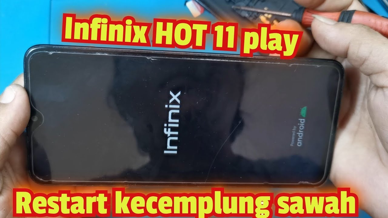 Servis HP infinix hot 11 play kecemplung sawah