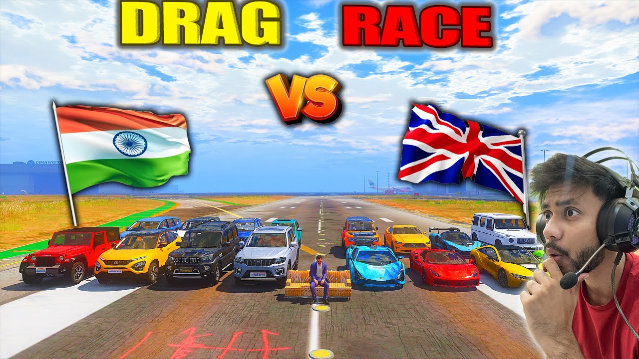 Powerful Indian Cars🔥Vs Supercars Indi Independence Day  Special Drag Race GTA 5