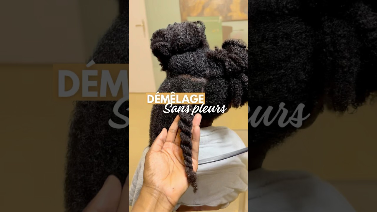 Démêlage sans pleurs sur cheveux crépus 