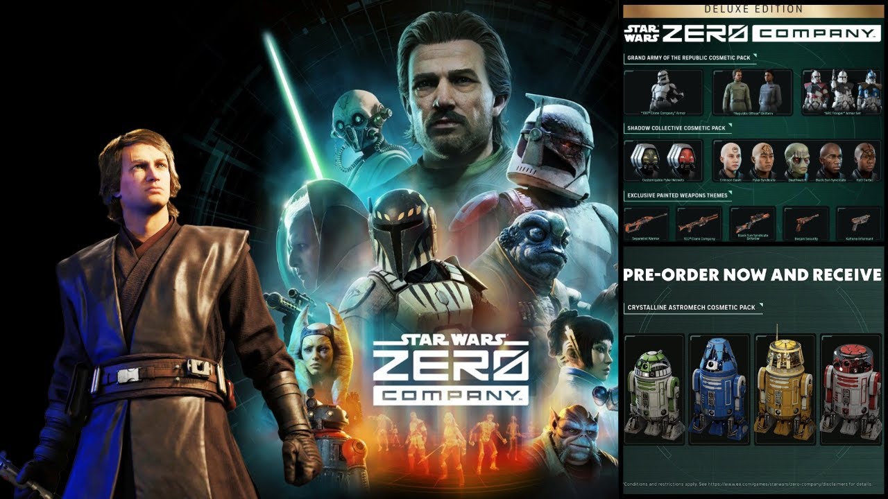 New Star Wars Zero Company Gameplay Trailer Preorder, Deluxe Edition Cosmetics and Anakin Skywalker