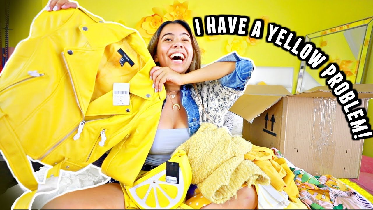 I Bought $970 of ONLY YELLOW Clothes... FALL CLOTHING HAUL!