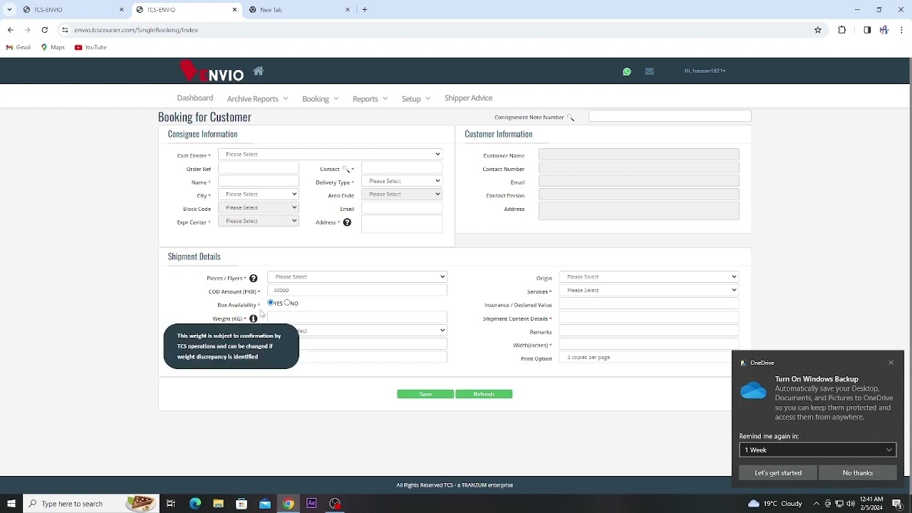 TCS ENVIO men COD booking kesy karen? What is cost center how to create in TCS cost center