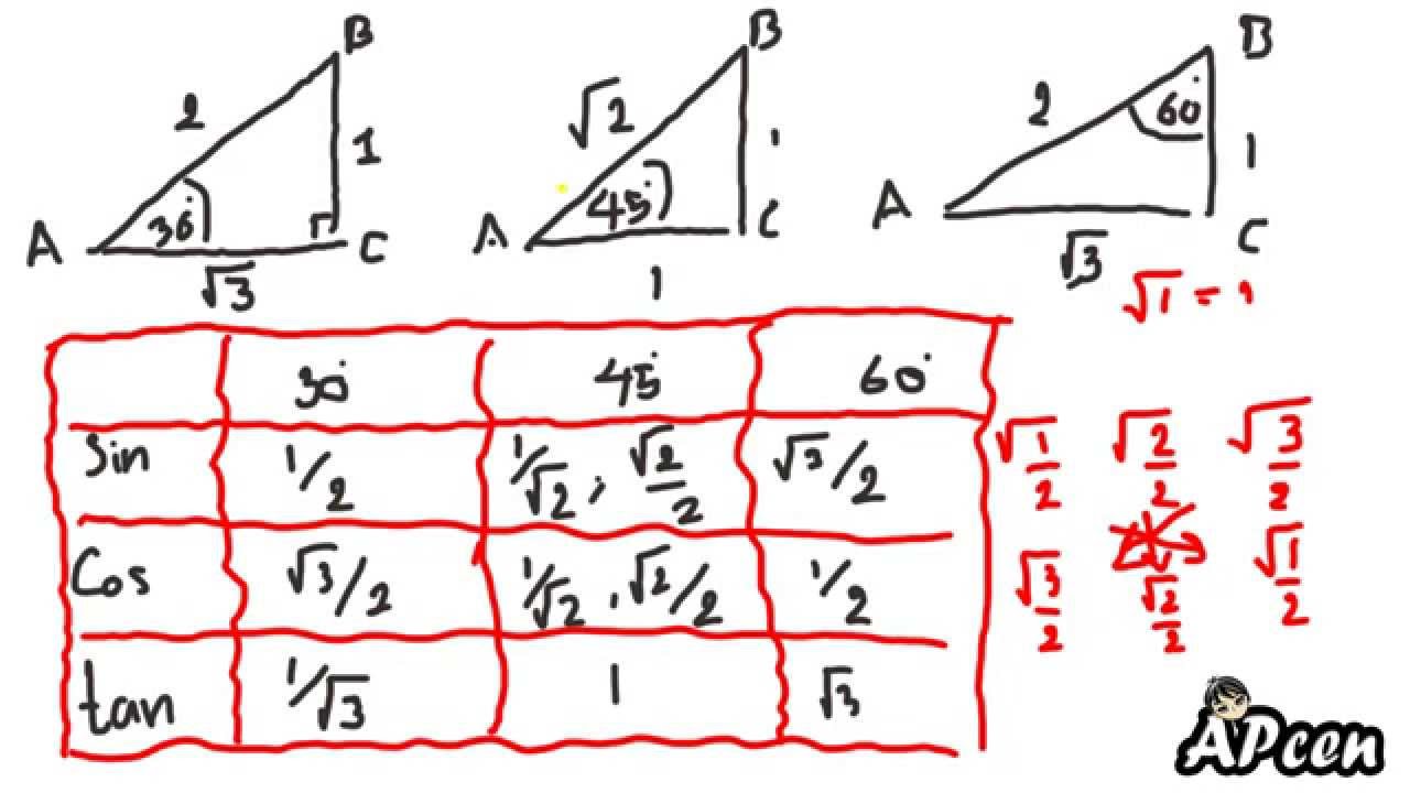 APcen อัตราส่วนตรีโกณมิติ 1 (sin cos tan คืออะไร)