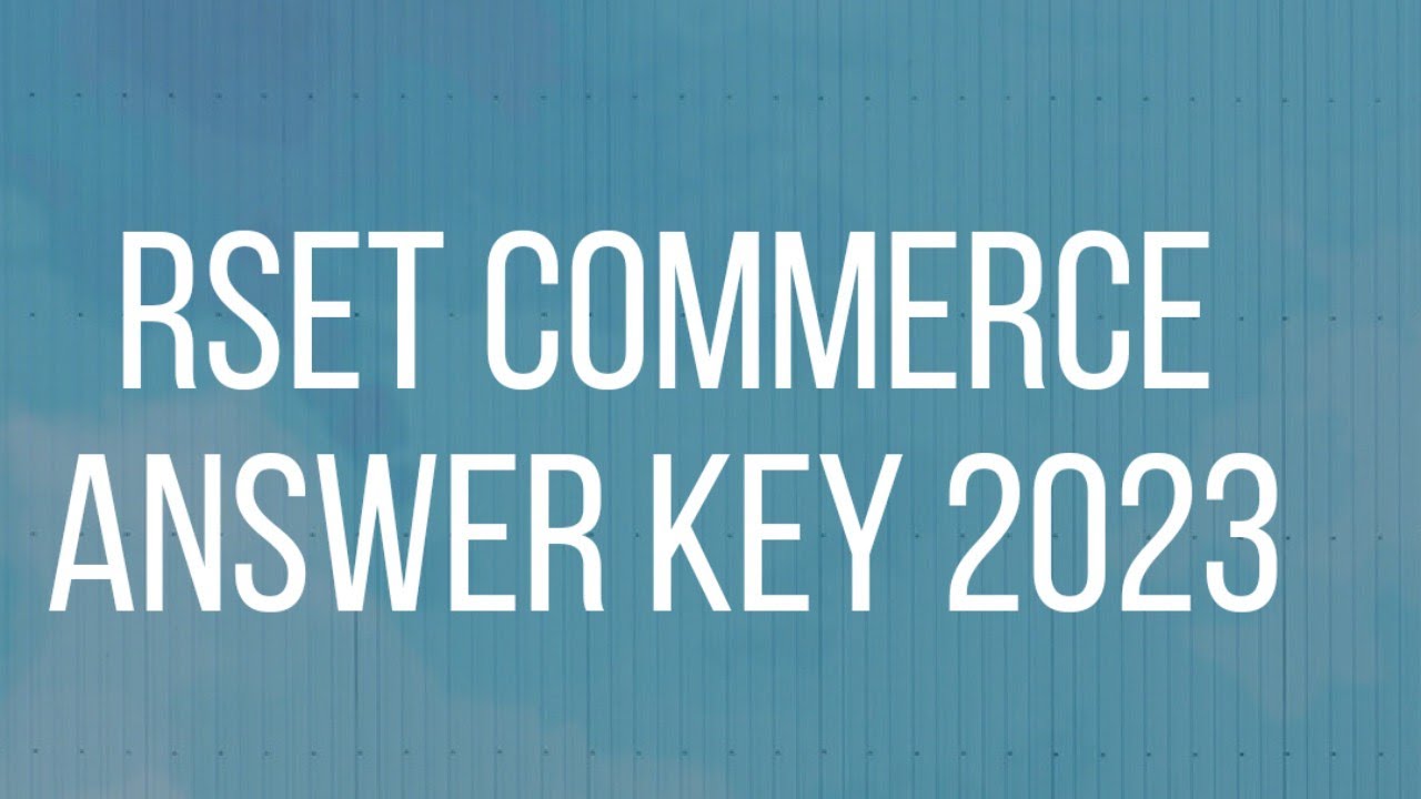 RSET COMMERCE Answer key 2023 part  1