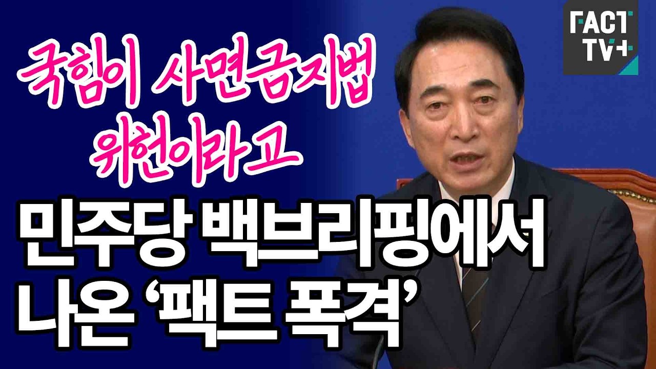 “국힘이 사면금지법 위헌이라고”...민주당 백브리핑에서 나온 ‘팩트 폭격’