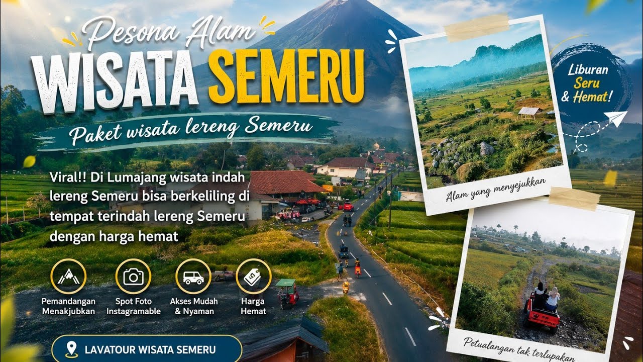JAMIN PUAS  !! WISATA TERINDAH DI LERENG SEMERU DENGAN HARGA TERJANGKAU