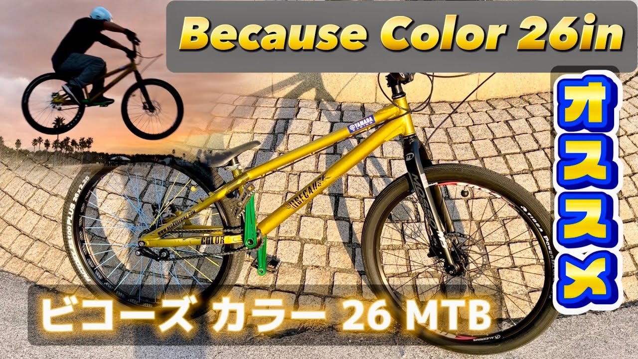 【紹介します】ビコーズ カラー26 一台でMTB、BMXやトライアル的な遊びが楽しめる自転車の紹介  【Because Color 26in】 このマウンテンバイクに出会えて良かった！